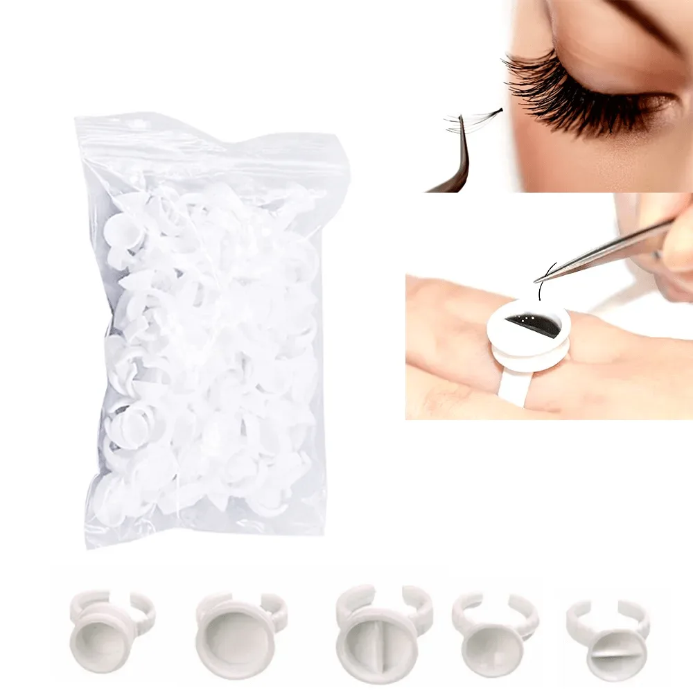 Anillos de plástico para extensiones de pestañas (paquete de 100 unidades)
