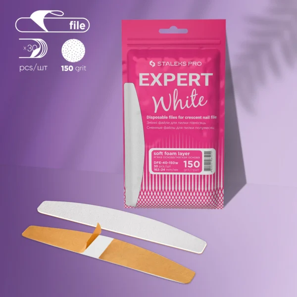Limas desechables blancas para lima de uñas de media luna (DFE-40-150w)